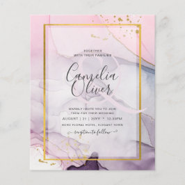 Flyer LeahG Pink Purple Lavender Gold TINK Wedding INVIT