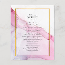 Flyer LeahG PINK Púrpura Tinta Resumen Boda INVITE