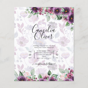 Flyer LeahG Plum Purple Berry Boda Floral Caer Invierno