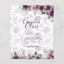 Flyer LeahG Plum Purple Berry Boda Floral Caer Invierno