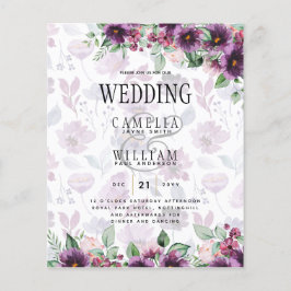 Flyer LeahG Plum Purple Berry Boda Floral Caer Invierno