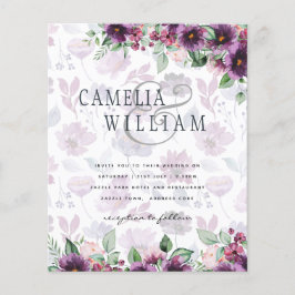 Flyer LeahG Plum Purple Berry Boda Floral Caer Invierno