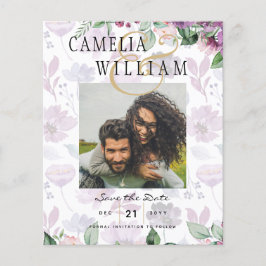 Flyer LeahG Plum Purple Berry Boda Floral Caer Invierno
