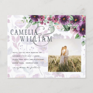 Flyer LeahG Plum Purple Berry Boda Floral Caer Invierno