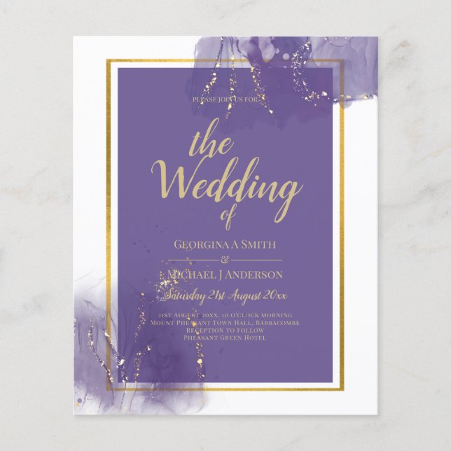 Flyer LeahG PURPLE GOLD Boda Lavender ALCOHOL INK (Frente)