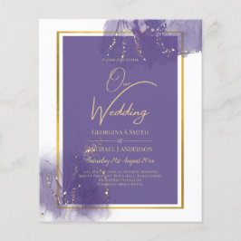 Flyer LeahG PÚRPURA DORADO Boda Lavanda TINTA ALCOHOL