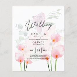 Flyer LeahG Rubor Pink Calla Lily Wedding Invita a la fl