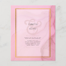 Flyer LeahG Rubor Pink Gold INK Ombre Wedding INVITE