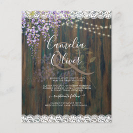 Flyer LeahG Rustic WISTERIA Lace Floral Wedding INVITE