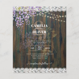 Flyer LeahG Rustic WISTERIA Lace Floral Wedding INVITE