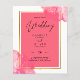Flyer LeahG Salmón PINK GOLD WEDDING Tinta de Alcohol