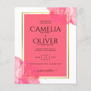 Flyer LeahG Salmón ROSADO ORO BODA Tinta de Alcohol
