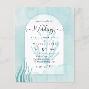 Flyer LeahG Sea Glass Ocean Coral Turquoise Blue INVITE