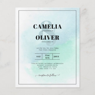 Flyer LeahG Sea Glass Turquoise Verde azulado Blue Weddi