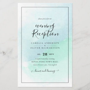 Flyer LeahG Sea Glass Turquoise Verde azulado Blue Weddi