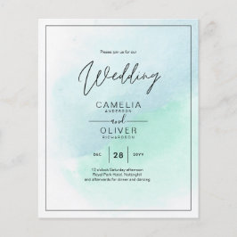 Flyer LeahG Sea Glass Turquoise Verde azulado Blue Weddi