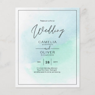 Flyer LeahG Sea Glass Turquoise Verde azulado Blue Weddi