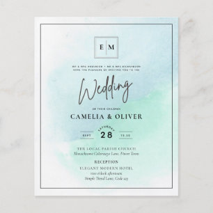 Flyer LeahG Sea Glass Turquoise Verde azulado Blue Weddi