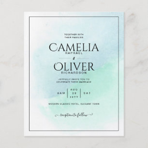 Flyer LeahG Sea Glass Turquoise Verde azulado Blue Weddi