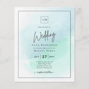 Flyer LeahG Sea Glass Turquoise Verde azulado Blue Weddi