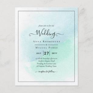 Flyer LeahG Sea Glass Turquoise Verde azulado Blue Weddi