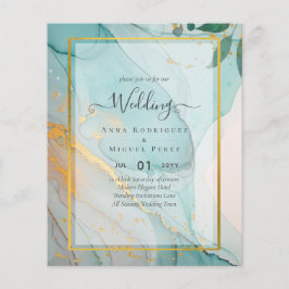 Flyer LeahG Sea Glass Verde azulado Gold INVITE