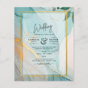 Flyer LeahG Sea Glass Verde azulado Gold INVITE