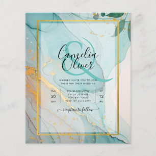 Flyer LeahG Sea Glass Verde azulado Gold INVITE