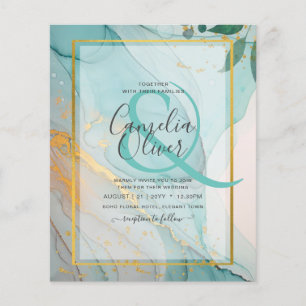 Flyer LeahG Sea Glass Verde azulado Gold INVITE