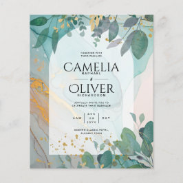Flyer LeahG Seaglass Ink Verde azulado Gold Greenery Bod