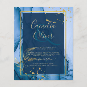 Flyer LeahG® Tinta para alcohol azul marino dorada para 