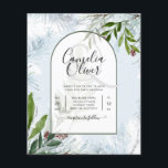 Flyer LeahG Winter Wedding Aqua Blue Green INVITE<br><div class="desc">Modern watercolor botanical Greenery leaves themed wedding item with modern typography. This wedding item is part of a larger collection that includes wedding invitations (budget and traditional) RSVP cards, Save the Dates, Wedding Welcome Sign and more. View the attached collection to see them all. This elegant and modern design is...</div>