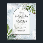 Flyer LeahG Winter Wedding Aqua Blue Green INVITE<br><div class="desc">Modern watercolor botanical Greenery leaves themed wedding item with modern typography. This wedding item is part of a larger collection that includes wedding invitations (budget and traditional) RSVP cards, Save the Dates, Wedding Welcome Sign and more. View the attached collection to see them all. This elegant and modern design is...</div>