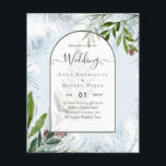 Flyer LeahG Winter Wedding Aqua Blue Green INVITE<br><div class="desc">Modern watercolor botanical Greenery leaves themed wedding item with modern typography. This wedding item is part of a larger collection that includes wedding invitations (budget and traditional) RSVP cards, Save the Dates, Wedding Welcome Sign and more. View the attached collection to see them all. This elegant and modern design is...</div>
