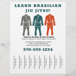 Flyer Lecciones brasileñas de Jiu Jitsu BJJ sacan tiras