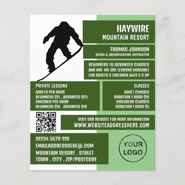 Flyer Lecciones/Clases Pro Snowboard, Ski/Snowboard (Frente)