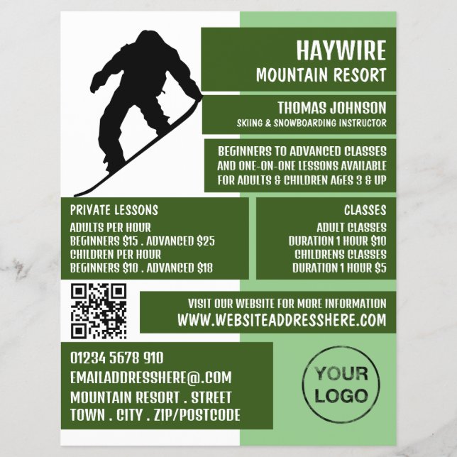 Flyer Lecciones/Clases Pro Snowboard, Ski/Snowboard (Frente)