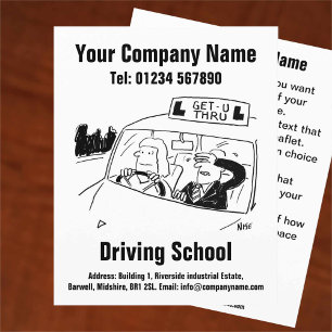 Flyer Lecciones de conducción de la escuela Personalizad