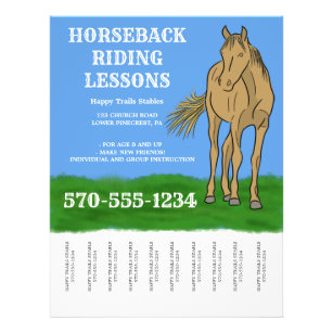 Flyer Lecciones de equitación, abordaje a caballo