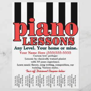 Flyer Lecciones de piano. Tutor. Profesor de Música. Hoj