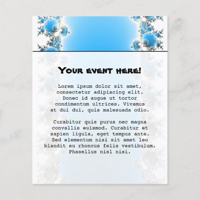 Flyer Leenece - Blue Fractal (Frente)