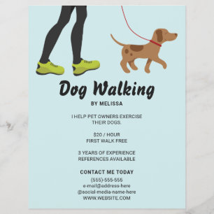 Flyer Legs Y Un Perro Marrón Y Cuto - Negocios De Camina