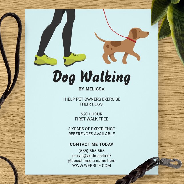 Flyer Legs Y Un Perro Marrón Y Cuto - Negocios De Camina (Subido por el creador)