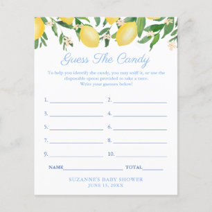 Flyer Lemons Pale Blue Guess The Candy Baby Shower Game