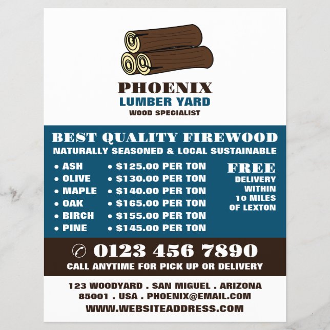 Flyer Leñetes de madera, Anuncio de huerta de madera/mad (Frente)