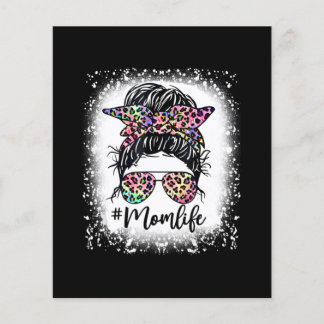 Flyer Leopard Mom Life Messy Bun Tie Dye Mothers Day