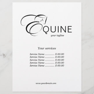 Flyer Letra monograma E caballo