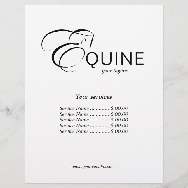 Flyer Letra monograma E caballo (Frente)