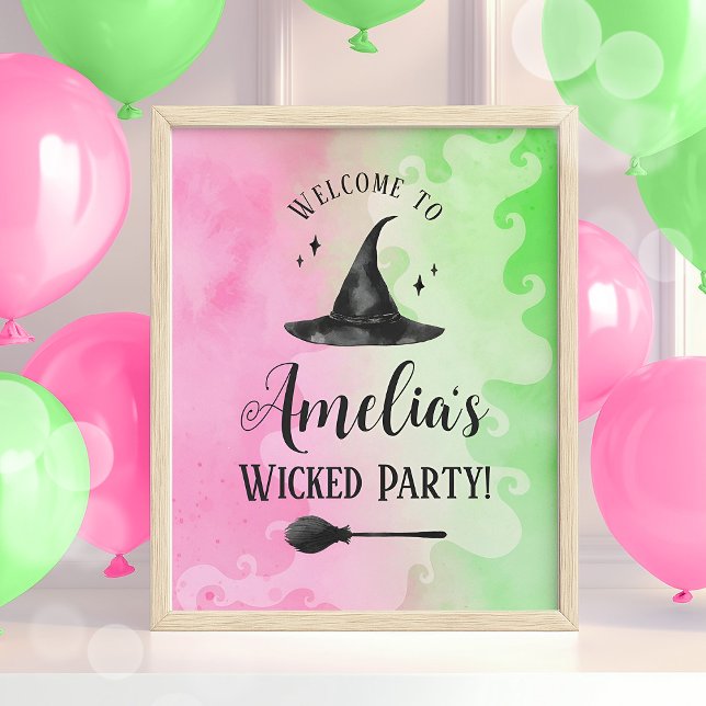 Flyer Letrero de bienvenida de la fiesta de cumpleaños d (Wicked Witch Welcome Sign Flyer)