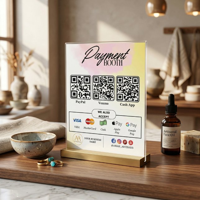 Flyer Letrero de Pago Escaneable Editable - Plantilla de (Editable QR Code Payment Flyers - Customizable CashApp Venmo Sign)